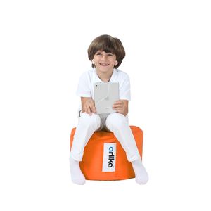  طبلية اريكة للاطفال من الجينز - برتقالي 