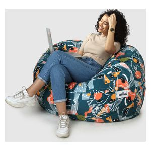  Ariika Fluffy Paloma Bean Bag Chair - Teal 