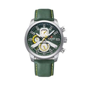  ساعة نافي فورس للرجال NF9211L - عرض بعقارب, سوار من من الجلد - اخضر 