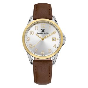  Daniel Klein Watch For Women - Analog Display, Leather Band - Brown 