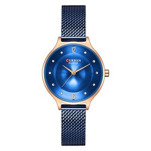  Curren Watch C9036L For Women - Analog Display, Stainless Steel Band - Blue 