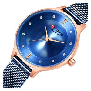  ساعة كورين للنساء C9036L - عرض بعقارب, سوار من ستانلس ستيل - ازرق 