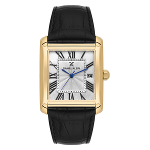 Daniel Klein Watch DK113909-4 For Men - Analog Display, Leather Band - Gold