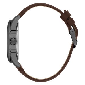 Daniel Klein Watch DK113807-4 For Men - Analog Display, Leather Band - Gunmetal