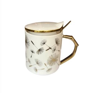  Ceramic Mug with Lid  - White 