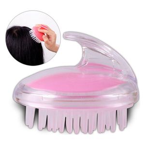  A hair massage brush with silicone bristles - Blue 