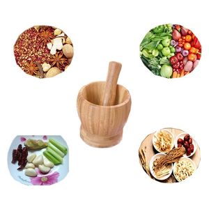 مدق وهاون لطحن وفرم البهارات - خشبي