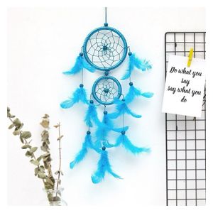  Dream Catcher Hanging with Hanging Feathers - Blue 