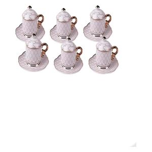  Coffee Cup And Saucer - 6 Pieces - White 