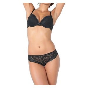  Miorre Women's Lace Bra & Panty Set - Black 