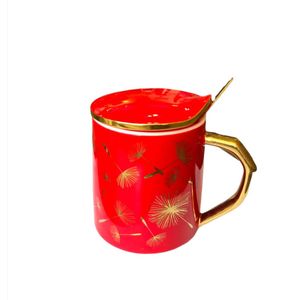 Ceramic Mug with Lid  - Red 