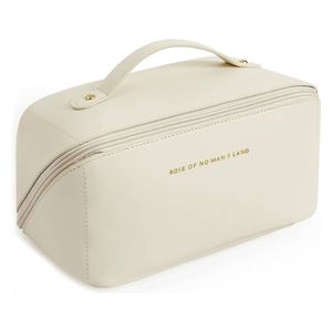 Leather Makeup Bag - Off-White
