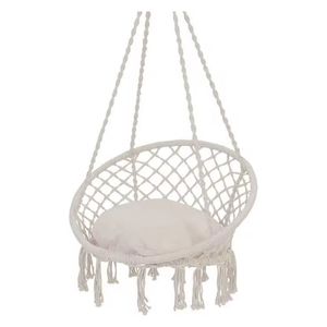 The hanging swing chair can hold up to 120 kg - White