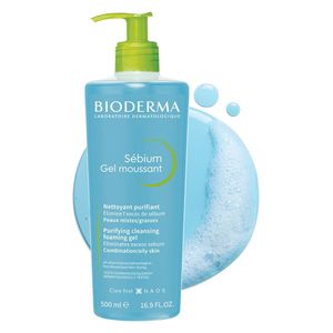  بيوديرما جل موسانت سيبيوم - جل منظف رغوي مطهر للبشرة الدهنية والمختلطة، 500 مل 