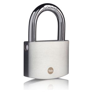  Yale Y120B - Hardened Brass Chrome Finish Padlock - Silver 