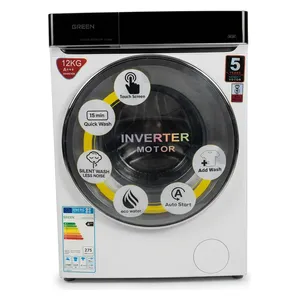 Green FLSC1412W - Front Loading Washing Machine - 12kg - Inverter Motor & Silent Wash - White