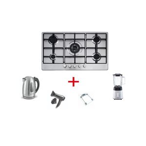  Haier HHB-G90X - 5 Burners - Built-In Gas Cooker - Silver + Blender + Hair Dryer + Personal Scale + Kettle 