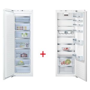  BOSCH KIR81AFE0 - 15ft - 1-Door Refrigerator - White + BOSCH GIN81AEF0 - 9ft - Upright Freezer - White 