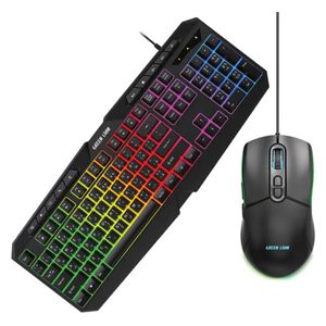  Green Lion GK-400 - RGB Gaming Keyboard & Mouse  - 7-color RGB LED backlighting - high performance - Black 