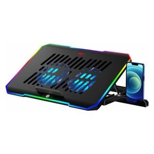 لوحة تبريد ألعاب هافيت جيمينوت F2069 بإضاءة RGB - أسود