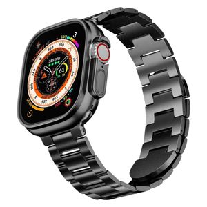  Green Lion Acero Correa Watch Band - Compatible with Apple Watch 42/44/45/49mm - Black 