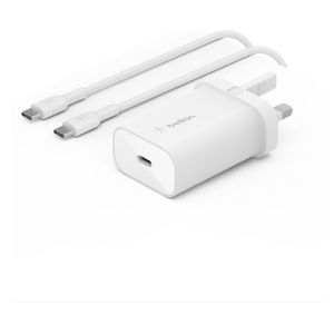  Belkin WCA004my1MWH-B6 - Wall Charger - 25W - USB-C Port - White 