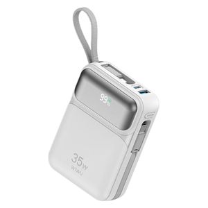  شاحن محمول دبليو اي دبليو يو - Wi P052 - بطارية بحجم 10000 مللي امبير - بقوة 35 واط - ابيض 