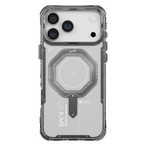  حافظة شبه شفاف مع حلقة شحن مغناطيسية وأزرار جانبية من الألومنيوم سكينارما MAGMA  - لجهاز ايفون 17 برو - شفاف 