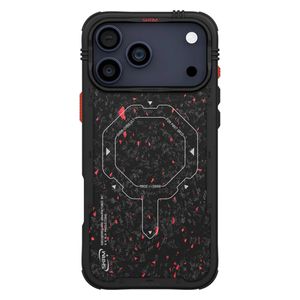  Skinarma VEKTOR iPhone 17 Pro Max - Carbon Fiber Case with Magnetic Charging Ring - Aluminum Side Buttons - Black 