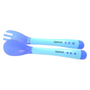  Optimal Baby Feeding Spoon & Fork - Blue 