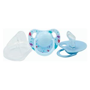 Optimal OPB-0107 - Orthodontic Silicone Pacifier - 0+ Blue