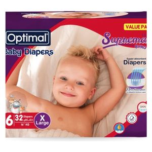 حفاضات اطفال 6 اكس لارج اوبتيمال - OPB-1726 - 32 قطعة