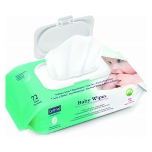 Optimal OPH-076 - Baby Wipes With Plastic Lid - 72 wipes