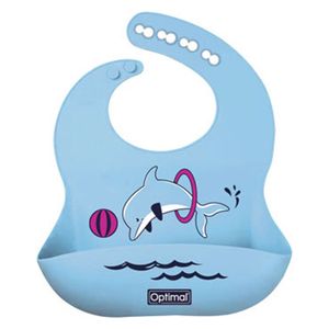 Optimal Silicone Bib for Babies 4 Months and Up - Blue