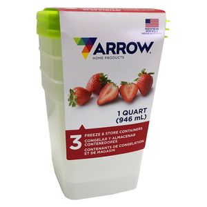  Arrow Home - Food Container and Lid - 3 Pc 