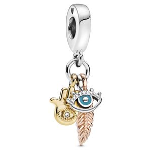 Pandora Eye and Feather Shape Medal - Silver