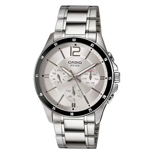  Casio WatchMTP-1374D-7AVDF For Men - Analog Display, Stainless Steel Band - Silver 