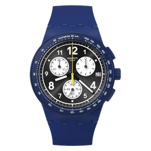  Swatch SUSN418 For Men - Analog Display, Silicone Band - Blue 