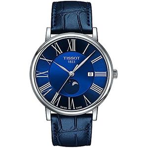  Tissot Watch T1224231604300 For Men - Analog Display, Leather Band - Blue 