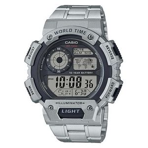  Casio Watch AE-1400WHD-1AVDF For Men - Digital Display, Stainless Steel Band - Black 