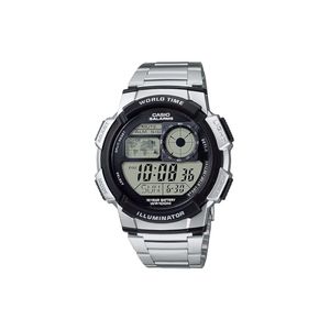 Casio Watch AE-1000WD-1AVDF For Men - Digital Display, Stainless Steel Band - Silver