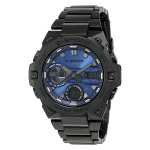  ساعة كاسيو للرجال GST-B400BD-1A2DR - عرض بعقارب, سوار من الستانلس ستيل - اسود 