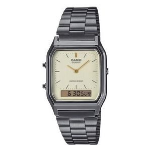 Casio Watch AQ-230GG-9ADF For Men - Analog Display, Stainless Steel Band - Silver