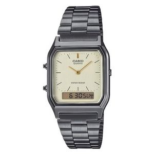  Casio Watch AQ-230GG-9ADF For Men - Analog Display, Stainless Steel Band - Silver 
