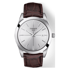  ساعة تيسوت للرجال T1274101603101 - عرض بعقارب, سوار من الجلد - بني 