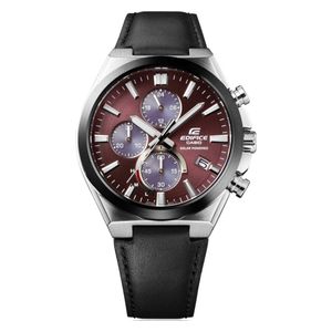 ساعة كاسيو للرجال EQS-950BL-5AVUDF - عرض بعقارب, سوار من الجلد - اسود