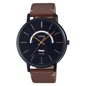  Casio Watch MTP-B105BL-1AVDF For Men - Analog Display, Leather Band - Brown 