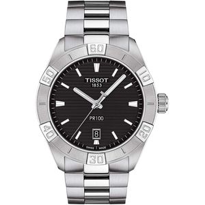  Tissot Watch T1016101105100 For Men - Analog Display, Stainless Steel Band - Silver 