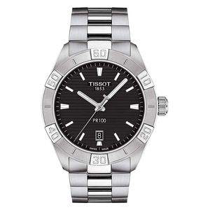  Tissot Watch T1016101105100 For Men - Analog Display, Stainless Steel Band - Silver 