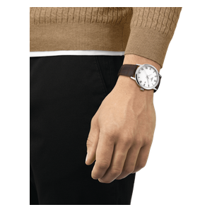  Tissot Watch T1294101601300 For Men - Analog Display, Leather Band - Brown 